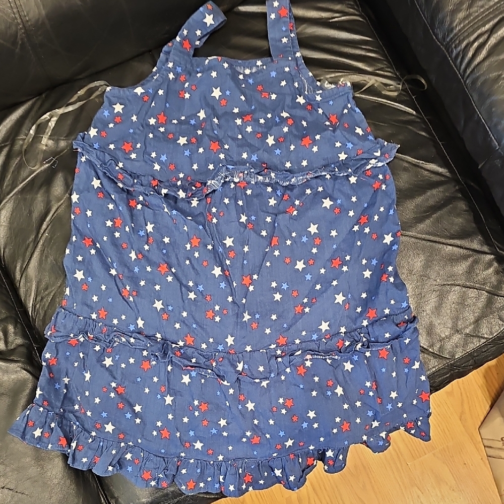 Girls Size 7/8 Dress 4th Of July Summer Dress Blue Starry